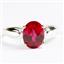 SR058, Created Ruby, 925 Sterling Silver Ladies Ring