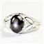 925 Sterling Silver Ladies Ring, Black Star Sapphire, SR137