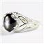925 Sterling Silver Ladies Ring, Black Star Sapphire, SR137