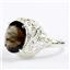 Sterling Silver Ladies Ring, Smoky Quartz, SR009