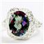 Sterling Silver Ladies Ring, Mystic Fire Topaz, SR009