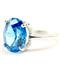 Swiss Blue CZ, 925 Sterling Silver Ladies Ring, SR055