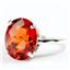 Sterling Silver Ladies Ring, Created Padparadscha Sapphire, SR055
