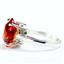 Sterling Silver Ladies Ring, Created Padparadscha Sapphire, SR055