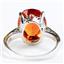 Sterling Silver Ladies Ring, Created Padparadscha Sapphire, SR055