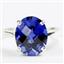 Sterling Silver Ladies Ring, Created Blue Sapphire, SR055
