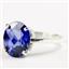 Sterling Silver Ladies Ring, Created Blue Sapphire, SR055