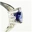 Sterling Silver Ladies Ring, Created Blue Sapphire, SR055