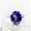 Sterling Silver Ladies Ring, Created Blue Sapphire, SR055