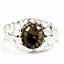 925 Sterling Silver Men's Nugget Ring, Smoky Quartz, SR168