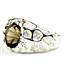 925 Sterling Silver Men's Nugget Ring, Smoky Quartz, SR168