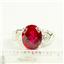 SR243, Created Ruby, 925 Sterling Silver Ladies Ring