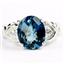 SR243, London Blue Topaz, 925 Sterling Silver Ladies Ring
