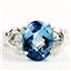 SR243, Swiss Blue Topaz, 925 Sterling Silver Ladies Ring