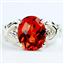 SR243,  Created Padparadsha Sapphire, 925 Sterling Silver Ring