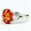 SR243,  Created Padparadsha Sapphire, 925 Sterling Silver Ring