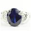 SR243, Created Blue Sapphire, 925 Sterling Silver Ladies Ring