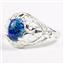 Created Blue Green Opal, 925 Sterling Silver Ladies Ring, SR111,