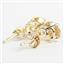 14k Gold Post Earrings, Champagne CZ, E002