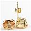 14k Gold Post Earrings, Champagne CZ, E002