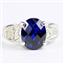 Created Blue Sapphire, 925 Sterling Silver Ladies Ring, SR369