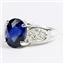 Created Blue Sapphire, 925 Sterling Silver Ladies Ring, SR369
