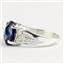 Created Blue Sapphire, 925 Sterling Silver Ladies Ring, SR369