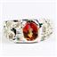 925 Sterling Silver Men's Nugget Ring, Twilight Fire Topaz, SR197
