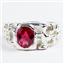 925 Sterling Silver Men's Nugget Ring, Created Ruby, SR197