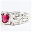 925 Sterling Silver Men's Nugget Ring, Created Ruby, SR197