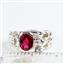 925 Sterling Silver Men's Nugget Ring, Created Ruby, SR197