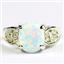 Created White Opal, 925 Sterling Silver Ladies Ring, SR369
