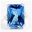 Sterling Silver Ladies Ring, 18x13mm Swiss Blue Topaz, SR039