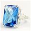 Sterling Silver Ladies Ring, 18x13mm Swiss Blue Topaz, SR039