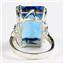 Sterling Silver Ladies Ring, 18x13mm Swiss Blue Topaz, SR039