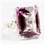 Sterling Silver Ladies Ring, 18x13mm Pure Pink Topaz, SR039