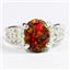 Created Red Brown Opal, 925 Sterling Silver Ladies Ring, SR369