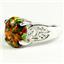 Created Black Opal, 925 Sterling Silver Ladies Ring, SR369