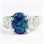 Created Blue Green Opal, 925 Sterling Silver Ladies Ring, SR369