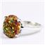 Created Red Brown Opal, 925 Sterling Silver Ladies Ring, SR055