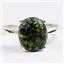 Created Black Opal, 925 Sterling Silver Ladies Ring, SR055