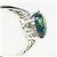 Created Black Opal, 925 Sterling Silver Ladies Ring, SR055