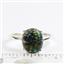 Created Black Opal, 925 Sterling Silver Ladies Ring, SR055
