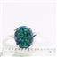 Created Blue Green Opal, 925 Sterling Silver Ladies Ring, SR055