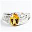 925 Sterling Silver Men's Nugget Ring, Citrine, SR368