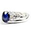925 Sterling Silver Men's Nugget Ring, Created Blue Sapphire, SR368