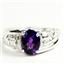 925 Sterling Silver Men's Nugget Ring, Amethyst, SR368
