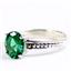 925 Sterling Silver Ladies Filigree Ring, Russian Nanocrystal Emerald, SR371