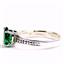 925 Sterling Silver Ladies Filigree Ring, Russian Nanocrystal Emerald, SR371