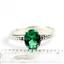 925 Sterling Silver Ladies Filigree Ring, Russian Nanocrystal Emerald, SR371